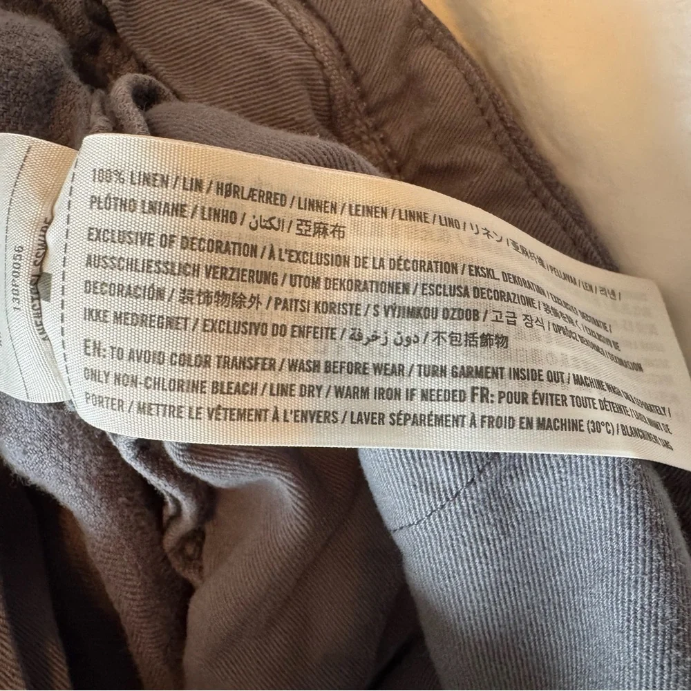Abercrombie & Fitch Rustin Athletic Slim 100% Linen Pants Grey 30x30